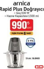 ARNİCA RAPİD PLUS DOĞRAYICI ARNİCA RAPİD PLUS DOĞRAYICI